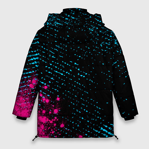 Женская зимняя куртка Motorhead - neon gradient: надпись, символ / 3D-Черный – фото 2