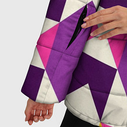 Куртка зимняя женская Геометрический цветной орнамент, цвет: 3D-красный — фото 2