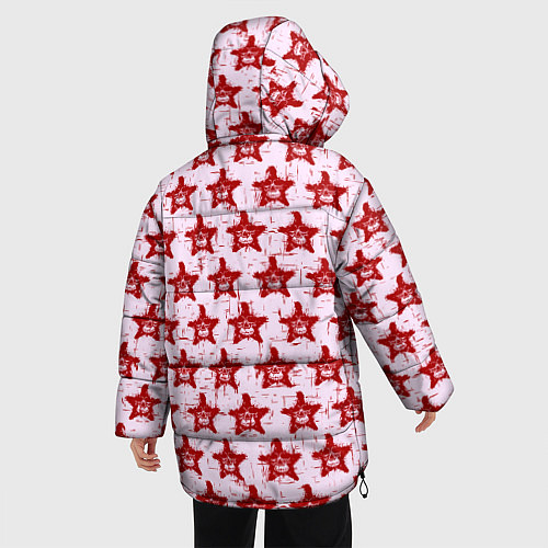 Женская зимняя куртка Череп и звезда / 3D-Светло-серый – фото 4