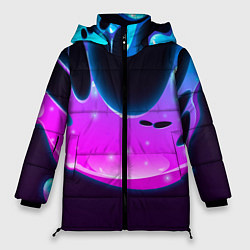 Куртка зимняя женская Абстракция Неон Потёки, цвет: 3D-светло-серый