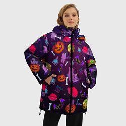 Куртка зимняя женская Это Хэллоуин, цвет: 3D-красный — фото 2