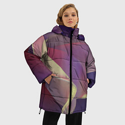 Куртка зимняя женская Абстрактные объёмные волны бархата, цвет: 3D-светло-серый — фото 2