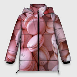 Куртка зимняя женская Красные и розовые кексы, цвет: 3D-светло-серый