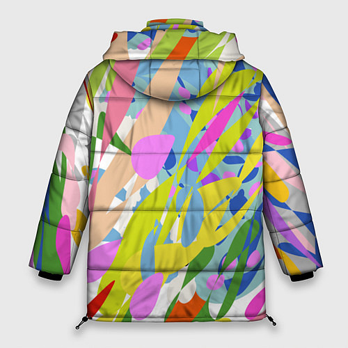 Женская зимняя куртка Краски лета абстракция / 3D-Черный – фото 2
