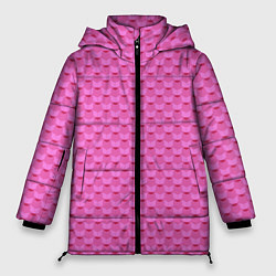 Куртка зимняя женская Геометрический современный розовый однотонный узор, цвет: 3D-светло-серый