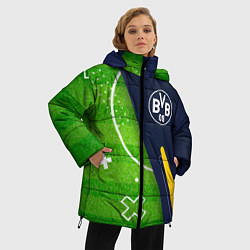Куртка зимняя женская Borussia football field, цвет: 3D-черный — фото 2