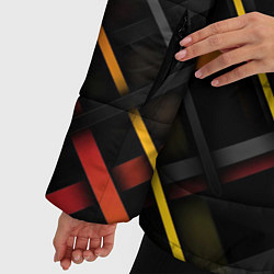 Куртка зимняя женская Цветные переплетающиеся линии, цвет: 3D-черный — фото 2