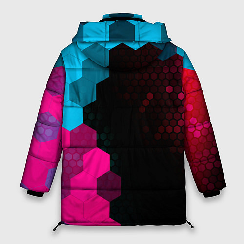 Женская зимняя куртка Need for Speed - neon gradient: по-вертикали / 3D-Черный – фото 2