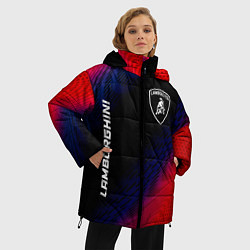Куртка зимняя женская Lamborghini красный карбон, цвет: 3D-черный — фото 2