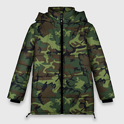 Куртка зимняя женская Камуфляж лес - мелкий, цвет: 3D-черный