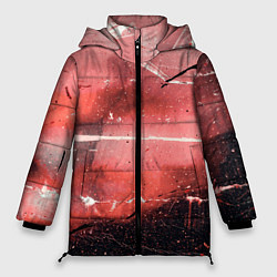 Женская зимняя куртка Красный туман, царапины и краски