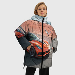 Куртка зимняя женская Chevrolet Corvette - Motorsport - Desert, цвет: 3D-светло-серый — фото 2
