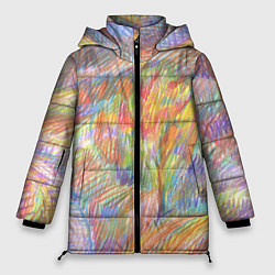 Куртка зимняя женская Осенний пейзаж графика, цвет: 3D-черный