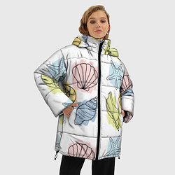 Куртка зимняя женская Морские обитатели, цвет: 3D-красный — фото 2