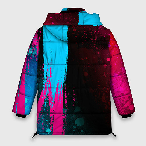 Женская зимняя куртка Blink 182 - neon gradient: по-вертикали / 3D-Черный – фото 2