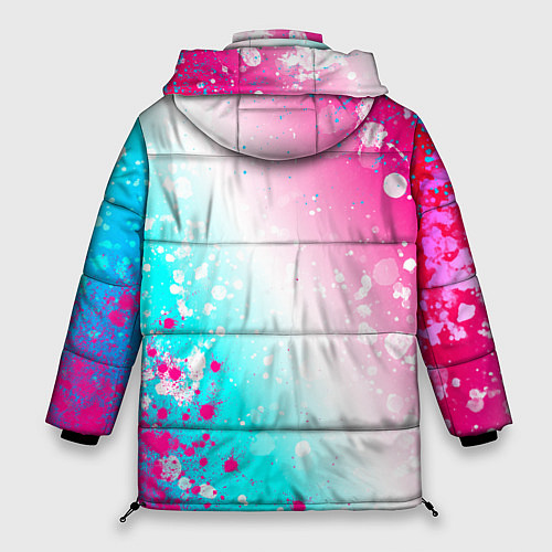 Женская зимняя куртка Nirvana neon gradient style: надпись, символ / 3D-Черный – фото 2