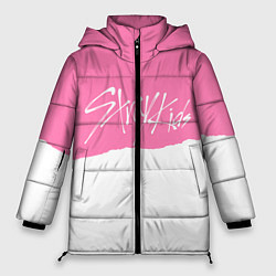 Куртка зимняя женская Stray Kids pink and white, цвет: 3D-красный