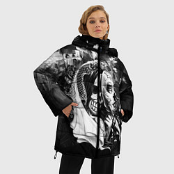 Куртка зимняя женская Череп невесты, цвет: 3D-черный — фото 2