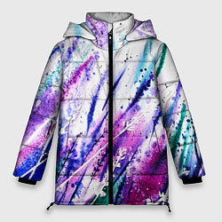 Куртка зимняя женская Лавандовое поле, цвет: 3D-черный