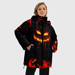 Куртка зимняя женская Зловещие Глаза, цвет: 3D-красный — фото 2