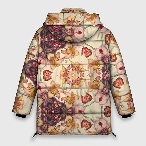 Женская зимняя куртка Цветы абстрактные розы / 3D-Черный – фото 2