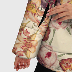 Куртка зимняя женская Цветы абстрактные розы, цвет: 3D-черный — фото 2