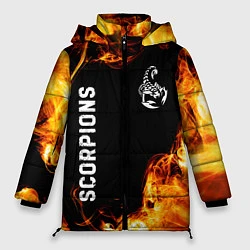 Куртка зимняя женская Scorpions и пылающий огонь, цвет: 3D-черный