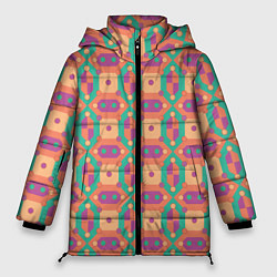 Куртка зимняя женская Паттерн мозайка, цвет: 3D-светло-серый