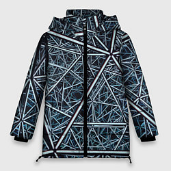 Куртка зимняя женская Абстрактное множество технологичных связей, цвет: 3D-светло-серый
