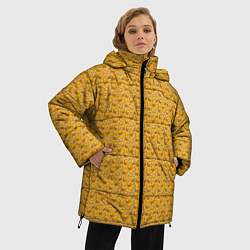 Куртка зимняя женская Паттерн с утятами, цвет: 3D-черный — фото 2