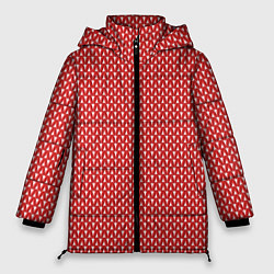 Куртка зимняя женская Вязанное полотно - Красное, цвет: 3D-светло-серый