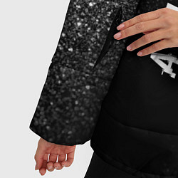 Куртка зимняя женская A Silent Voice glitch на темном фоне: по-вертикали, цвет: 3D-черный — фото 2