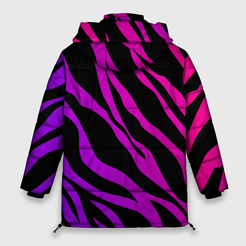 Женская зимняя куртка Неоновый паттерн линии / 3D-Черный – фото 2