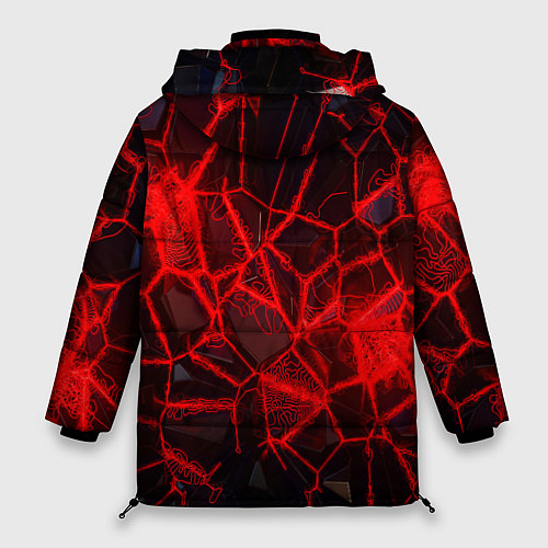 Женская зимняя куртка Кристаллы в красных нитях / 3D-Черный – фото 2