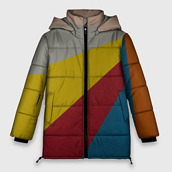 Куртка зимняя женская Разнoцветные линии, цвет: 3D-светло-серый