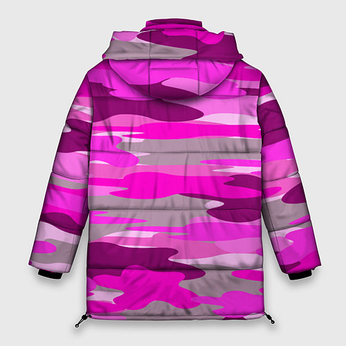 Женская зимняя куртка Абстракция милитари ярко розовый / 3D-Черный – фото 2
