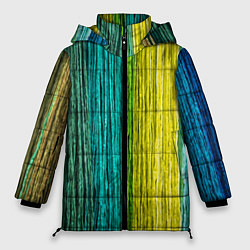 Куртка зимняя женская Разноцветные полосы материала, цвет: 3D-светло-серый
