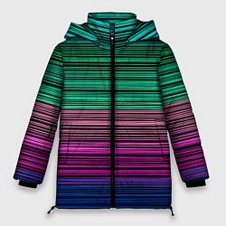 Куртка зимняя женская Разноцветные неоновые шелковые нити, цвет: 3D-светло-серый