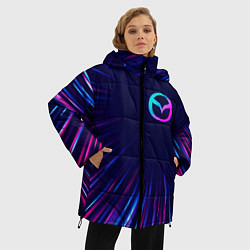 Куртка зимняя женская Mazda neon speed lines, цвет: 3D-черный — фото 2
