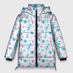 Женская зимняя куртка Снежинки - новый год
