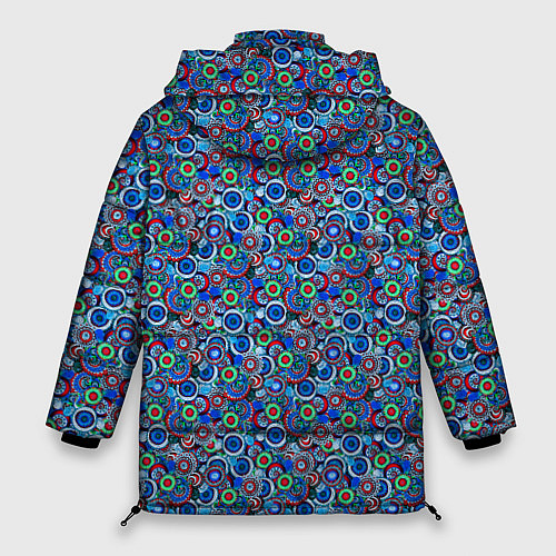 Женская зимняя куртка Паттерн из цветочных узоров / 3D-Черный – фото 2