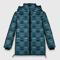 Куртка зимняя женская Объёмные полосы - оптическая иллюзия, цвет: 3D-черный