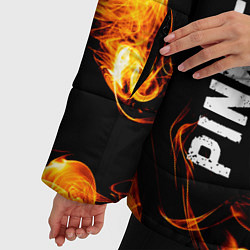 Куртка зимняя женская Pink Floyd и пылающий огонь, цвет: 3D-черный — фото 2