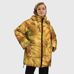 Куртка зимняя женская Подсолнухи, цвет: 3D-светло-серый — фото 2