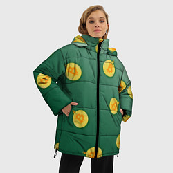 Куртка зимняя женская Елочное украшение биткоин, цвет: 3D-черный — фото 2