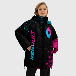 Куртка зимняя женская Renault - neon gradient: надпись, символ, цвет: 3D-черный — фото 2