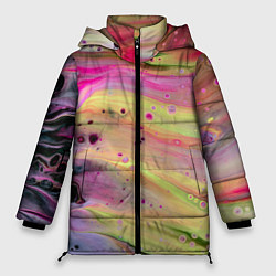 Куртка зимняя женская Растекающиеся краски, цвет: 3D-светло-серый