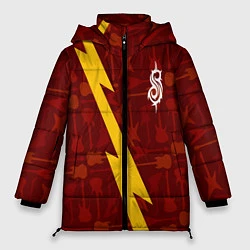 Куртка зимняя женская Slipknot гитары и молния, цвет: 3D-светло-серый