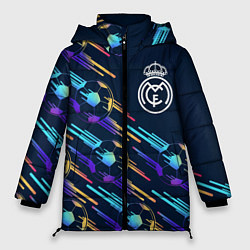Куртка зимняя женская Real Madrid градиентные мячи, цвет: 3D-светло-серый
