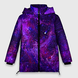 Женская зимняя куртка Неоновый космос и звезды